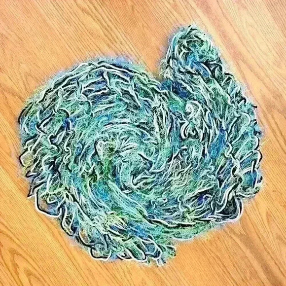 MULTI COLOR Infinity Scarf HANDMADE Open Weave FUZZY YARN Shoulder Neck Cover - Picture 10 of 11